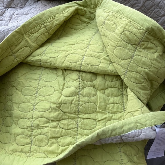 Apt 9 reversible cotton quilted coverlet Full / Wueen lime & gray - Picture 1 of 9